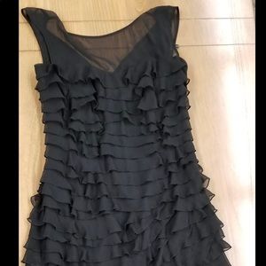 (3/$23) Vintage Express Black Ruffle Dress.